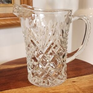 Lovely Small Vintage 5" Glass Milk Pitcher